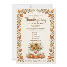 Happy Thanksgiving – Grateful invitation card