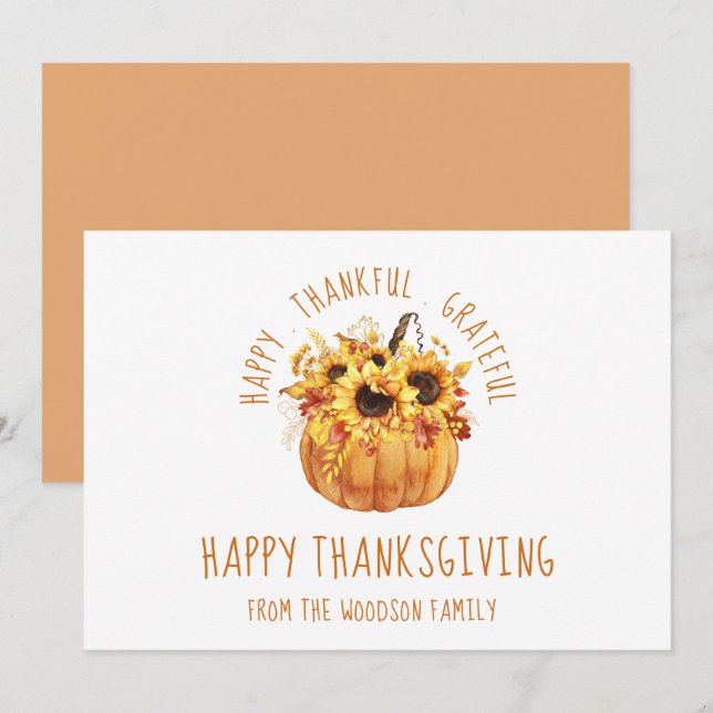 Happy Thanksgiving Greeting (Front/Back)