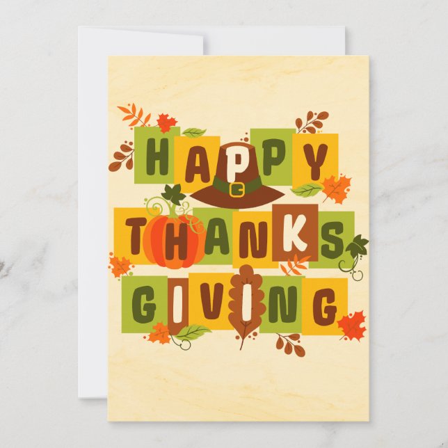 Happy Thanksgiving Greeting Card (Front)