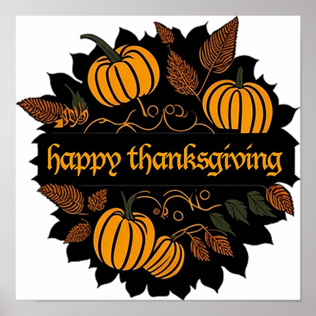 Happy Thanksgiving Greetings Poster (Front)
