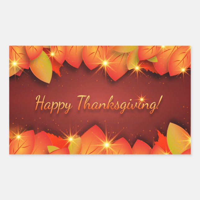 Happy Thanksgiving Greetings Rectangular Sticker (Front)