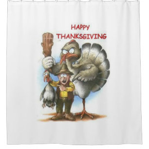 Happy Thanksgiving Guess Who Shower Curtain