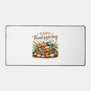 Happy Thanksgiving – Harvest Basket with Pumpkins  Desk Mat