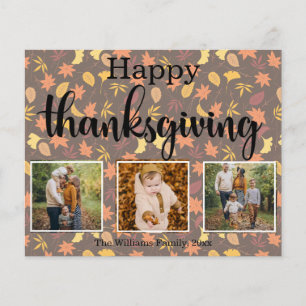 happy thanksgiving holiday 3 photos collage card