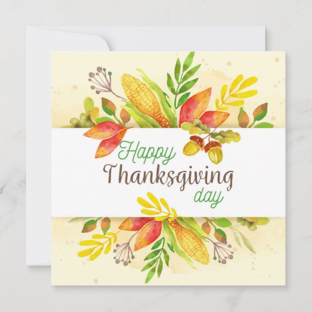 Happy Thanksgiving Holiday Card (Front)