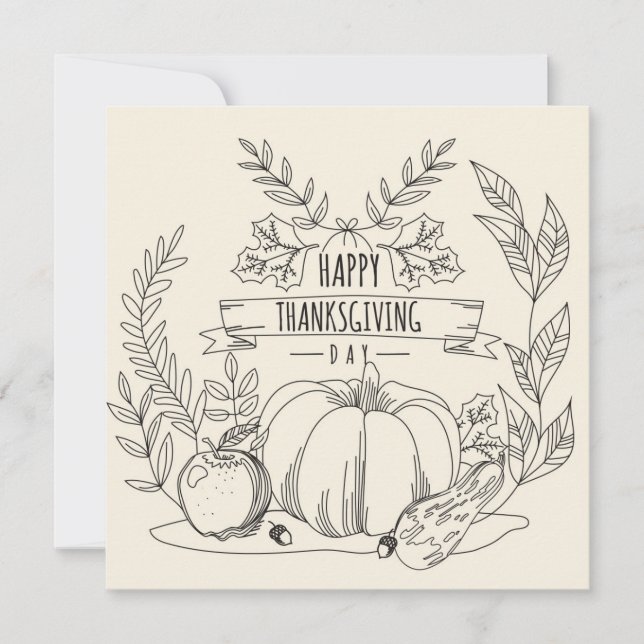 Happy Thanksgiving Holiday Card (Front)