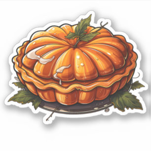 Happy Thanksgiving Holiday Cartoon Pumpkin Pie
