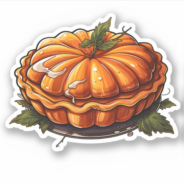Happy Thanksgiving Holiday Cartoon Pumpkin Pie (Front)