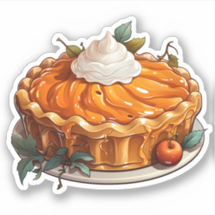 Happy Thanksgiving Holiday Cartoon Pumpkin Pie