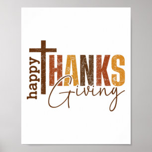 Happy Thanksgiving Holiday Christian Family Poster