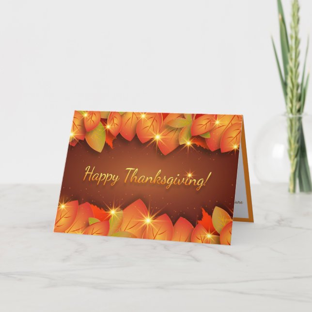 Happy Thanksgiving Holiday Custom Message Note Card (Front)