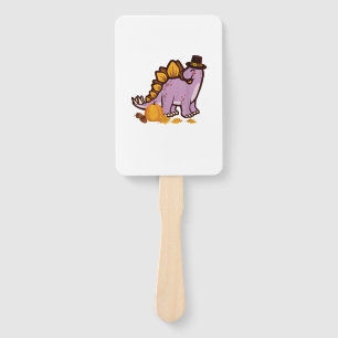 Happy Thanksgiving Holiday Cute Stegosaurus Dinosa Hand Fan