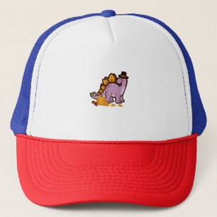 Happy Thanksgiving Holiday Cute Stegosaurus Dinosa Trucker Hat