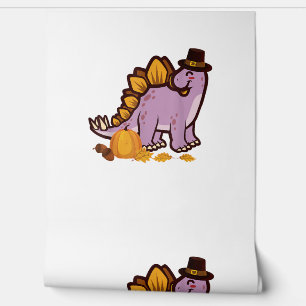 Happy Thanksgiving Holiday Cute Stegosaurus Dinosa Wallpaper