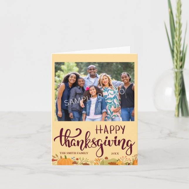 Happy Thanksgiving Holiday Photo Card (Front)