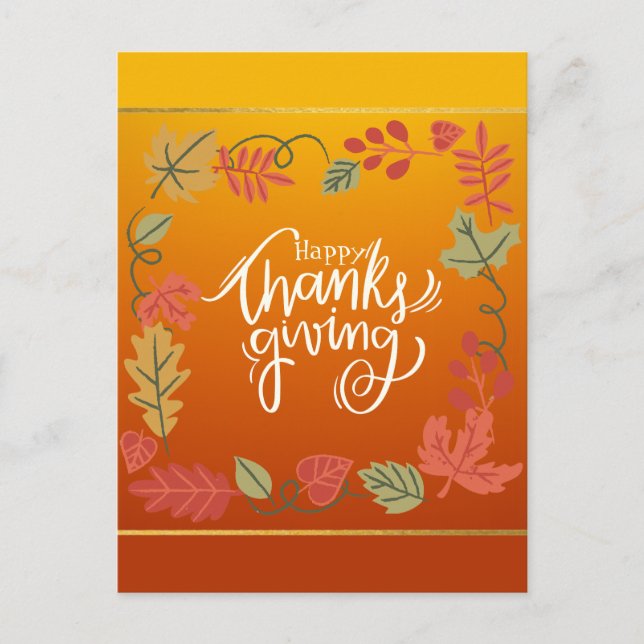 Happy Thanksgiving  Holiday Postcard (Front)