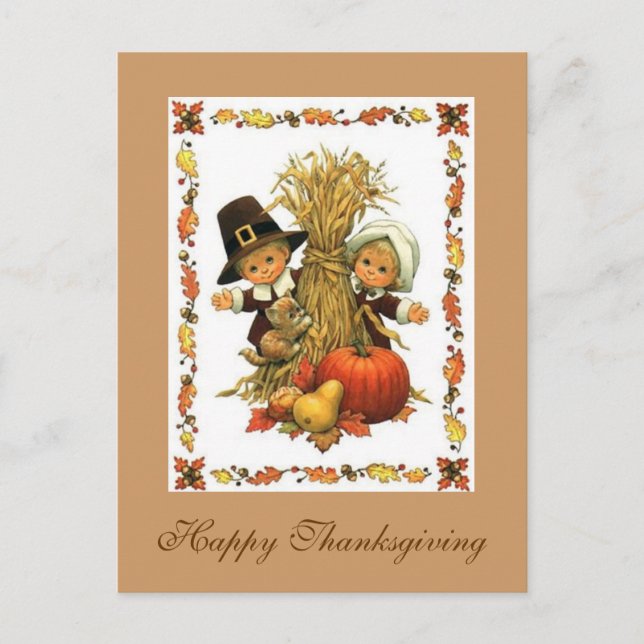 Happy Thanksgiving Holiday Postcard (Front)