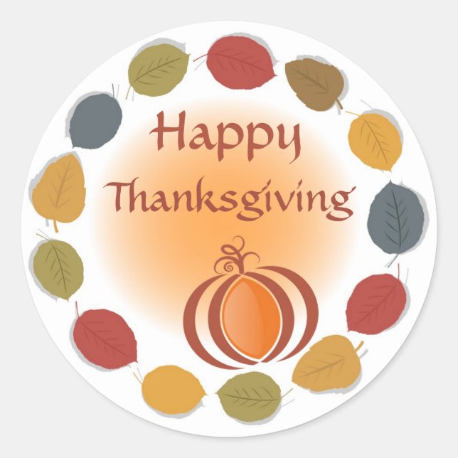 Happy Thanksgiving Holiday Sticker (Front)