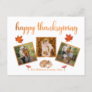 happy thanksgiving holidays 3 photos collage chic postcard