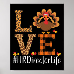 Happy Thanksgiving Hr Turkey Day Blessed Human Res Poster