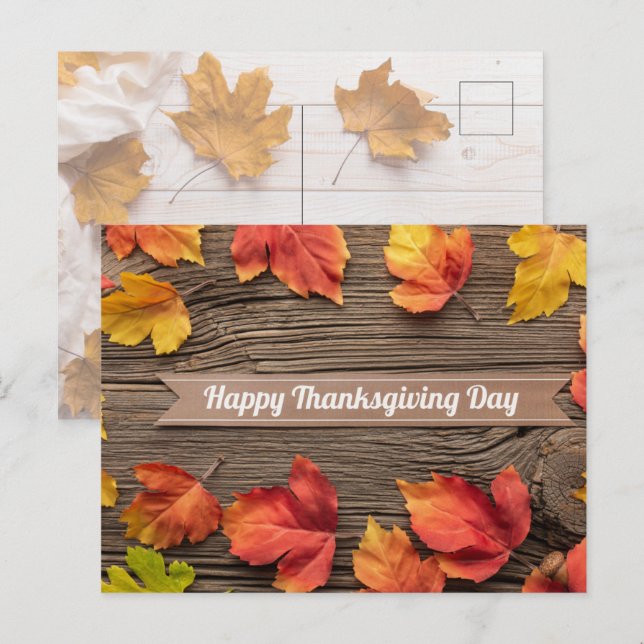 Happy Thanksgiving Invitation Postcard (Front/Back)