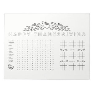 Happy Thanksgiving kids activity page colouring Notepad