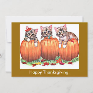 Happy Thanksgiving Kittens on Pumpkins, ZSSG Holiday Card