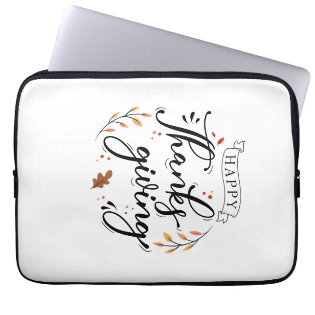 Happy Thanksgiving Laptop Sleeve (Front)