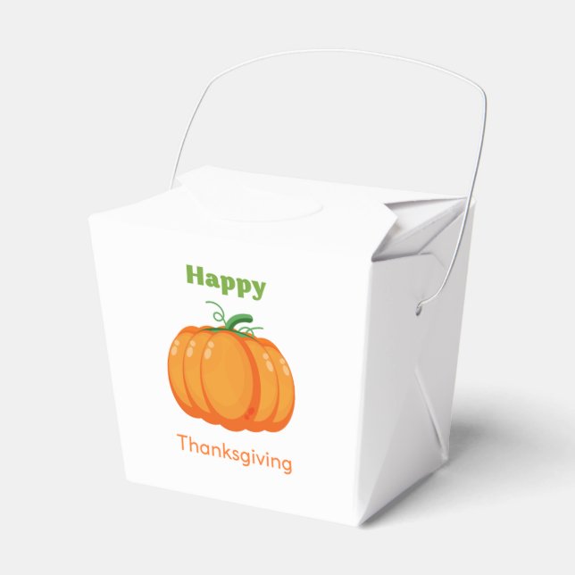 Happy Thanksgiving large pumpkin Favour Box (Front Side)
