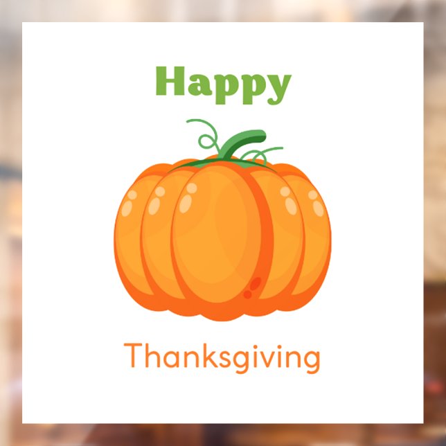 Happy Thanksgiving large pumpkin Window Cling (Sheet 2)