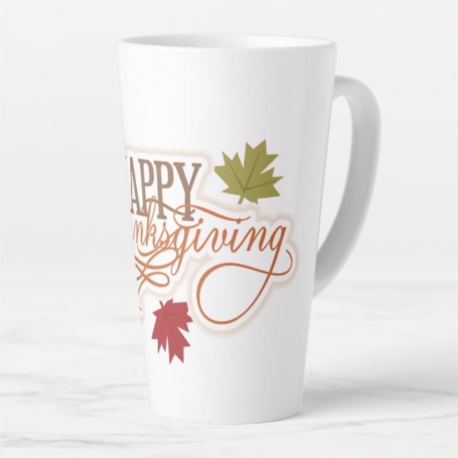 Happy Thanksgiving Latte Mug (Right Angle)