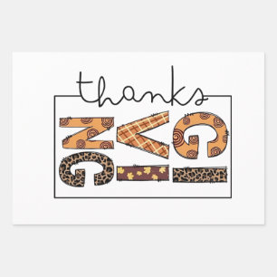 Happy Thanksgiving Leopard Print Rainbow Turkey Wrapping Paper Sheet