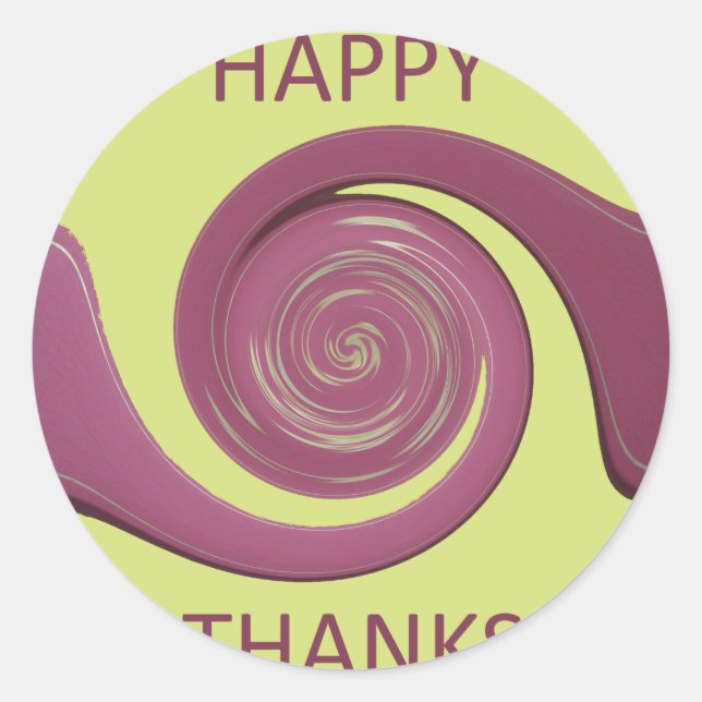 Happy Thanksgiving Lovely Amazing Text Art Design Classic Round Sticker (Front)