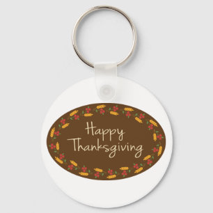 Happy Thanksgiving Message Key Ring