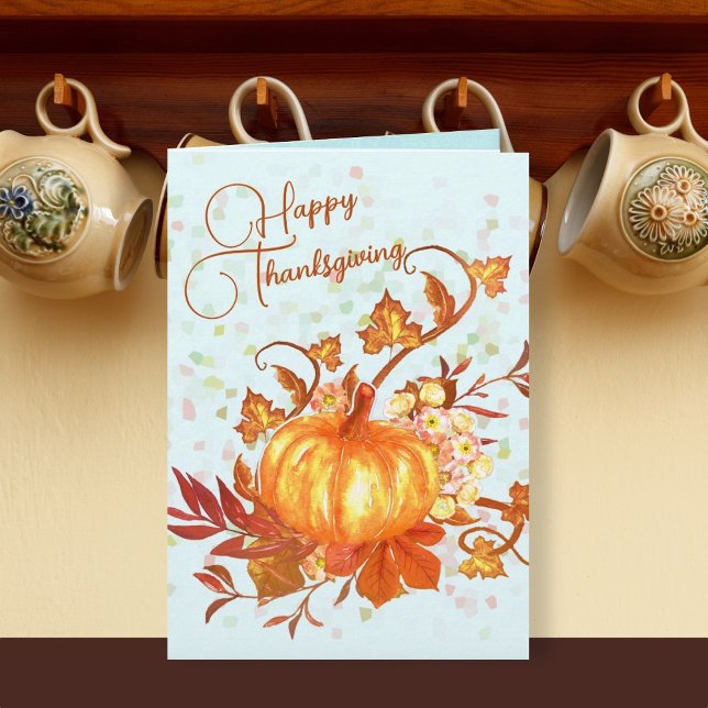 Happy Thanksgiving Message Pumpkin Fall Card (Creator Uploaded)