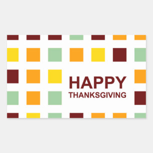 happy thanksgiving (mod squares) rectangular sticker
