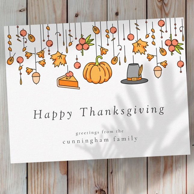 Happy Thanksgiving Modern Simple Chic Postcard (Creator Uploaded)