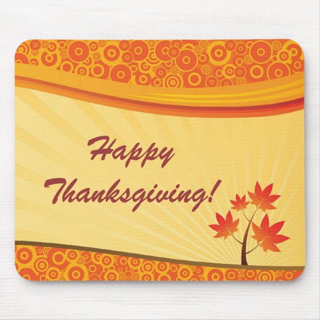 Happy Thanksgiving Mouse Mat (Front)