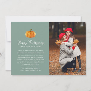 Happy Thanksgiving moving announcement photo card