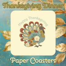 Happy Thanksgiving Muted Fall Coloured Turkey