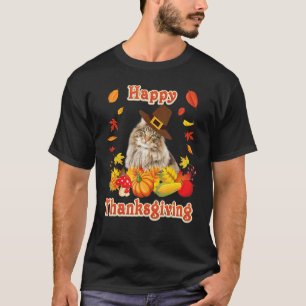 Happy Thanksgiving Norwegian Forest Cat I'm Thankf T-Shirt