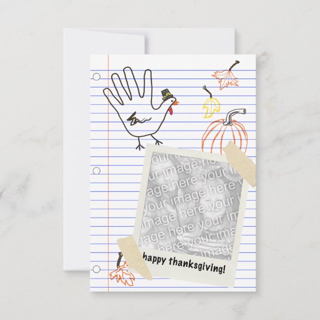 happy thanksgiving! notebook sketches invitation (Front)