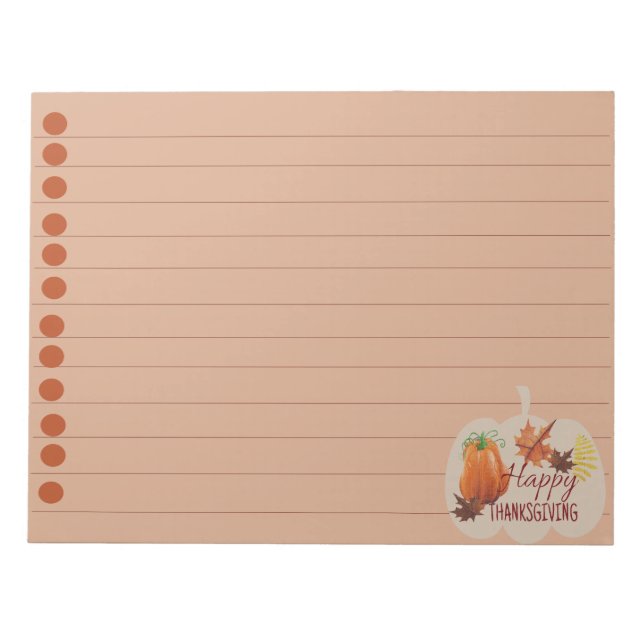 Happy Thanksgiving  Notepad (Front)