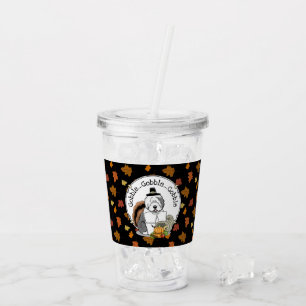 Happy Thanksgiving Old English Sheepdog Grey 1 Fun Acrylic Tumbler