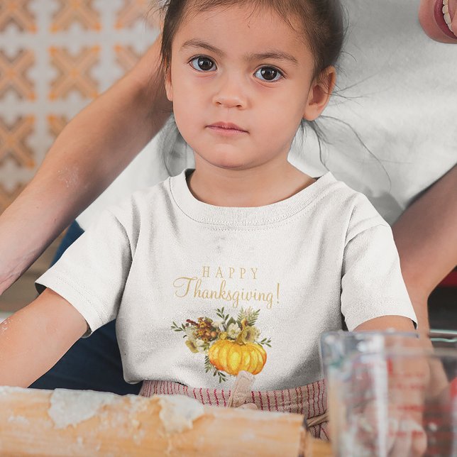 Happy Thanksgiving orange pumpkin rustic fall T-Shirt (Creator Uploaded)