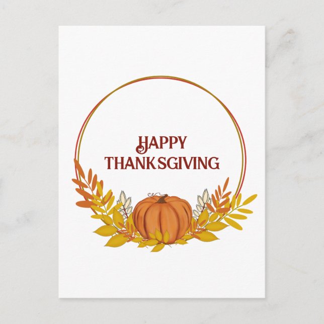 Happy Thanksgiving Pampkin Postcard (Front)