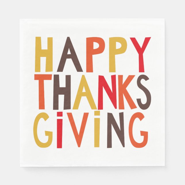 Happy Thanksgiving! Paper Cup Napkin (Front)