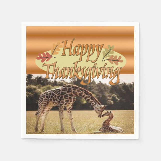 Happy Thanksgiving Paper Napkins (Front)