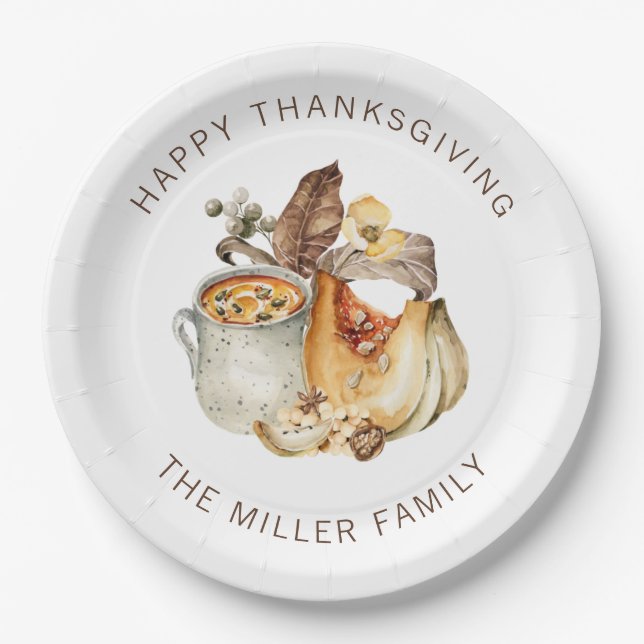 Happy Thanksgiving Paper Plate (Front)