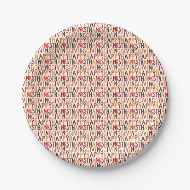 Happy Thanksgiving! Paper Plate (Front)
